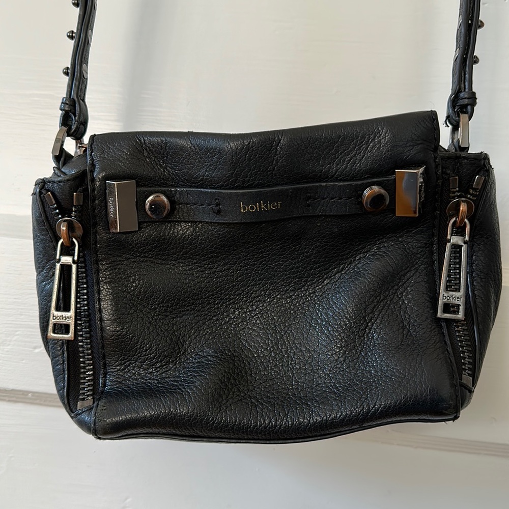 Botkier soft leather black zippered crossbody bag